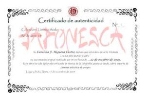 certificado de autenticidad diseño exclusivo