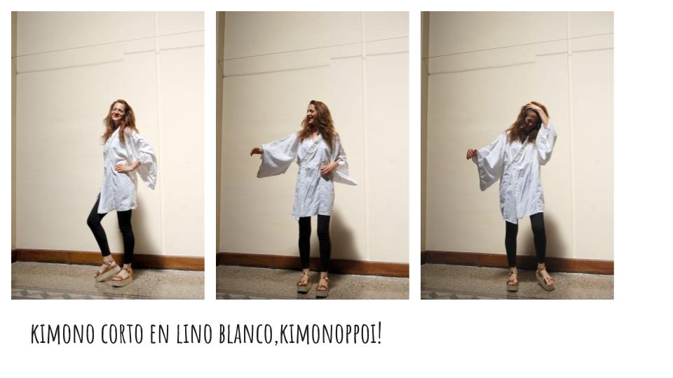 Estillo kimono para blusòn suelto en lino