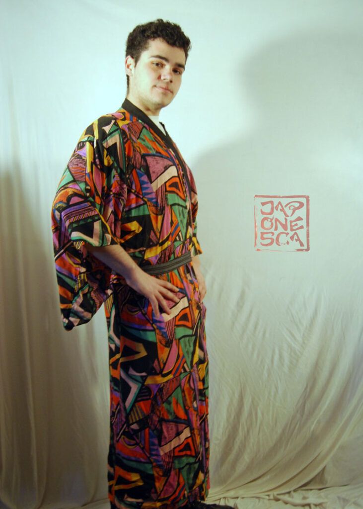 Yukata unisex en viscosa yestampado en colores
