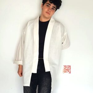 haori en lino blanco danshi