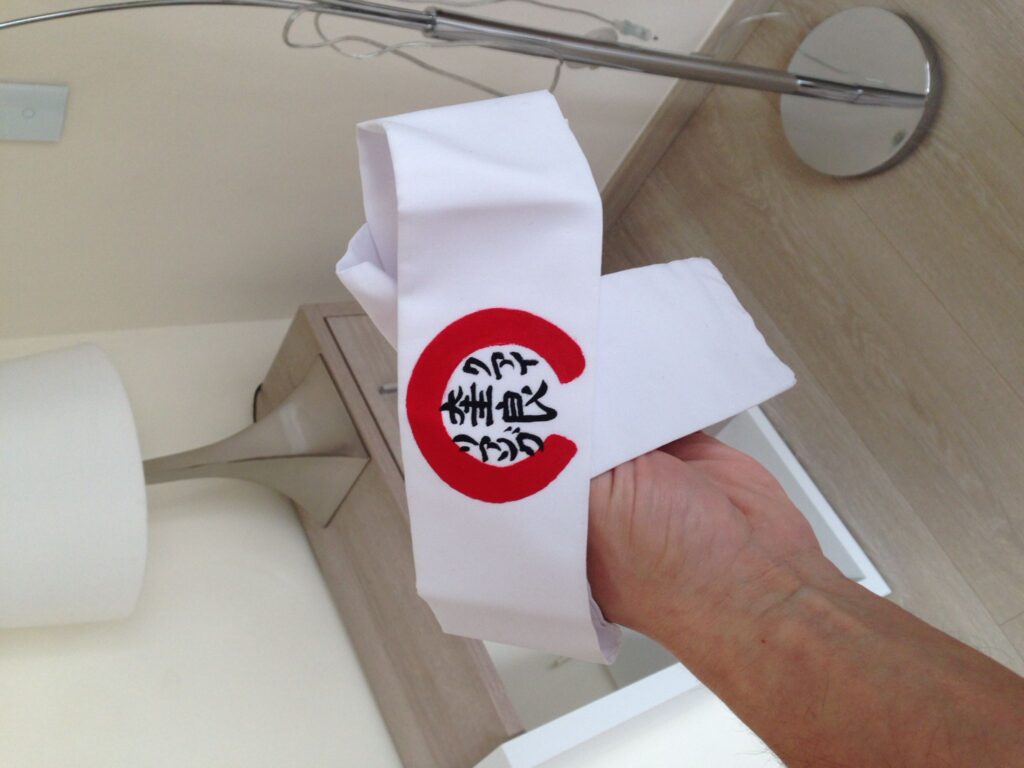 Cliente satisfecho con su hachimaki personalizado